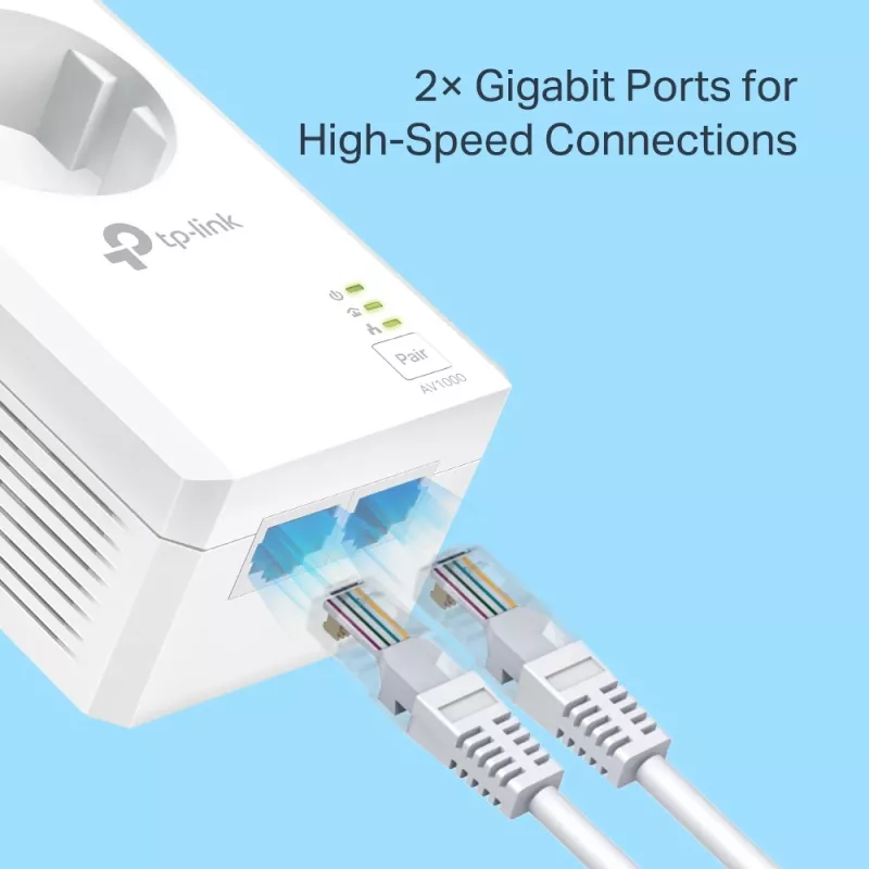 Adaptador de rede PowerLine TP-Link TL-PA7027P KIT 1000 Mbit/s Ethernet LAN Branco 2 unid.