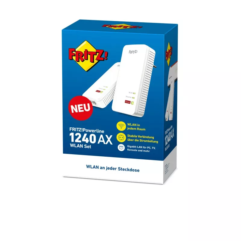 Conjunto Powerline 1240 AX WLAN 1200 Mbit/s Ethernet LAN Wi-Fi Branco 2 unid.