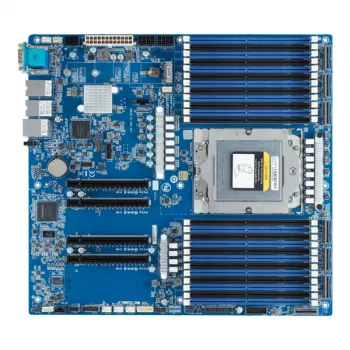 Placa-mãe GIGABYTE MZ33-AR0 Extended ATX para AMD EPYC 9004 Socket SP5, 24× DDR5 DIMM, 4× PCIe 5.0 x16, 2× RJ-45
