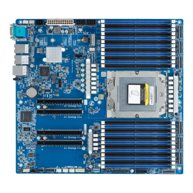 Gigabyte MZ33-AR0 motherboard para servidor, socket SP5 (LGA6096), AMD EPYC 9004, E-ATX, 24x DIMM DDR5, 6x MCIO 8i, M.2, 2x 10GbE, IPMI