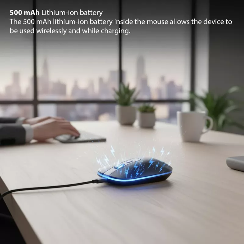 Inca IWM-531RA rato sem fios e Bluetooth, 1600 DPI, botão 4D, silencioso, antracite