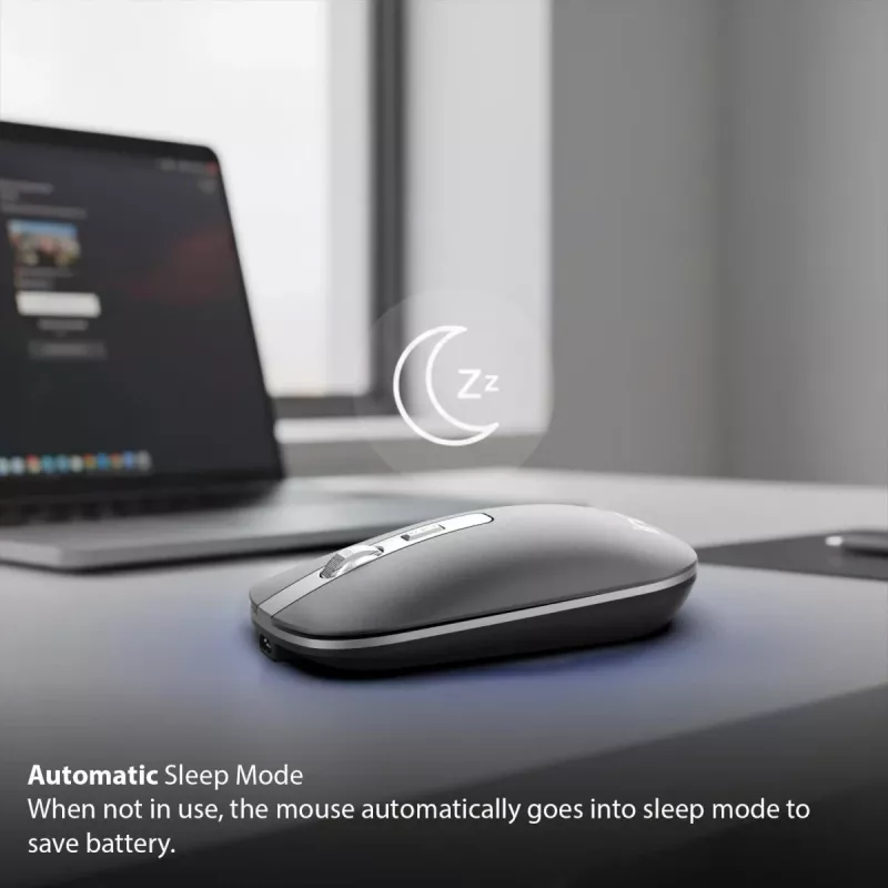 Inca IWM-531RA rato sem fios e Bluetooth, 1600 DPI, botão 4D, silencioso, antracite