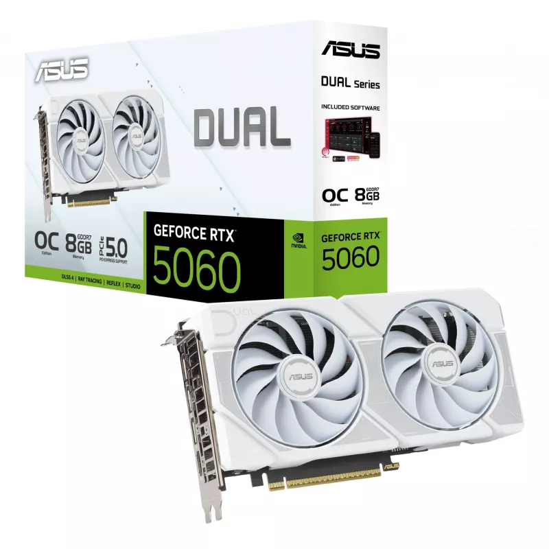 Placa gráfica ASUS Dual -RTX5060-O8G-WHITE NVIDIA GeForce RTX 5060 8 GB GDDR7
