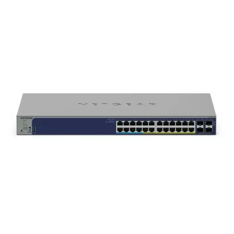 Netgear GS728TXUP-300EUS switch Smart Managed Gigabit PoE++, 24 x 10/100/1000 RJ-45, 4 x 10G SFP+, orçamento PoE de 420 W, L3 Lite, montagem em rack 1U
