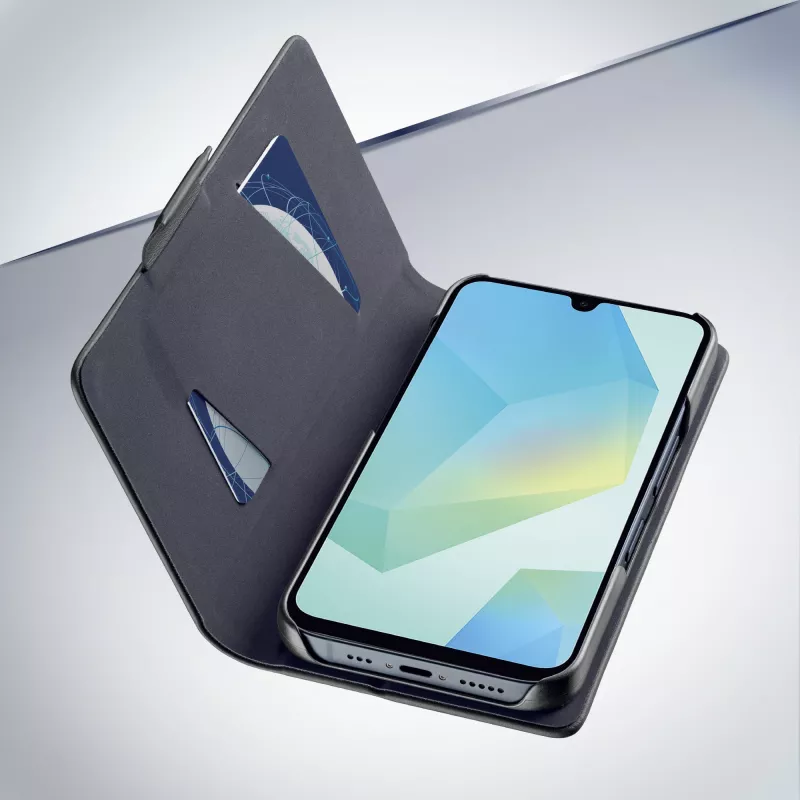 Cellularline Book - Capa tipo livro para Galaxy A16 com compartimento para cartões e fecho magnético