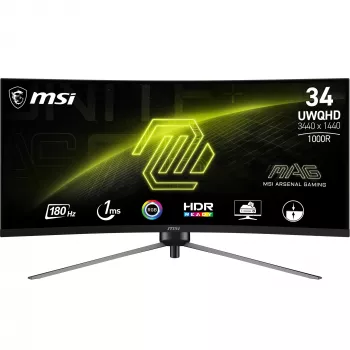 Monitor de computador MSI MAG 345CQRDE 86,4 cm (34 polegadas) 3440 x 1440 píxeis UltraWide Dual Quad HD preto