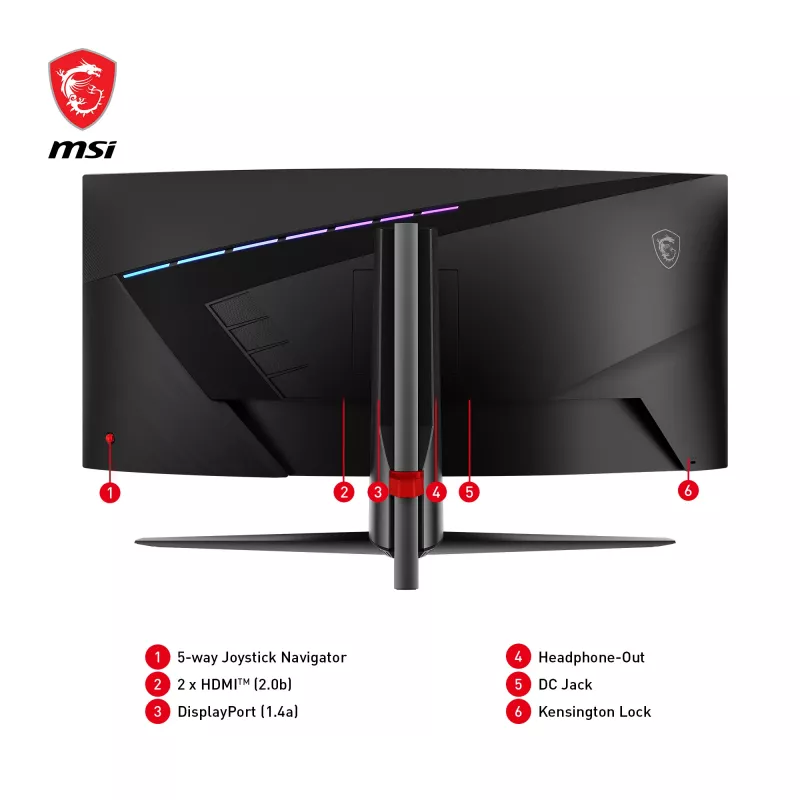 Monitor de computador MSI MAG 345CQRDE 86,4 cm (34 polegadas) 3440 x 1440 píxeis UltraWide Dual Quad HD preto