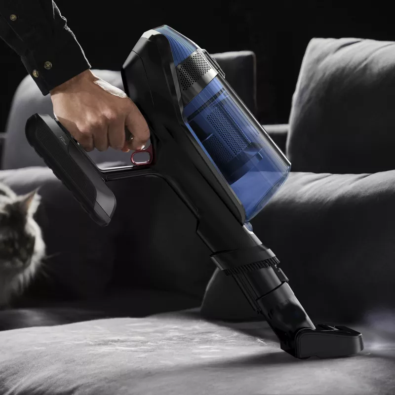 Rowenta X-Force Flex 12.60 Aqua RH98C0WO aspirador vertical sem fios 2 em 1, a seco e a húmido, sem saco, 320 W, 25,9 V, azul/cinzento