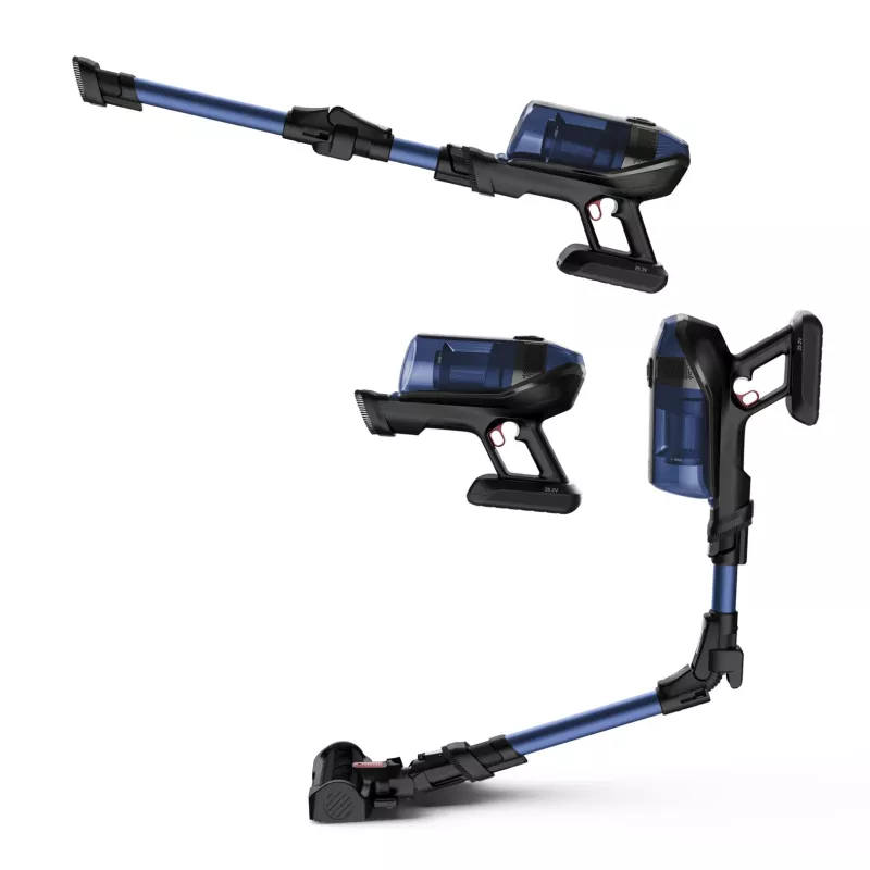 Rowenta X-Force Flex 12.60 Aqua RH98C0WO aspirador vertical sem fios 2 em 1, a seco e a húmido, sem saco, 320 W, 25,9 V, azul/cinzento
