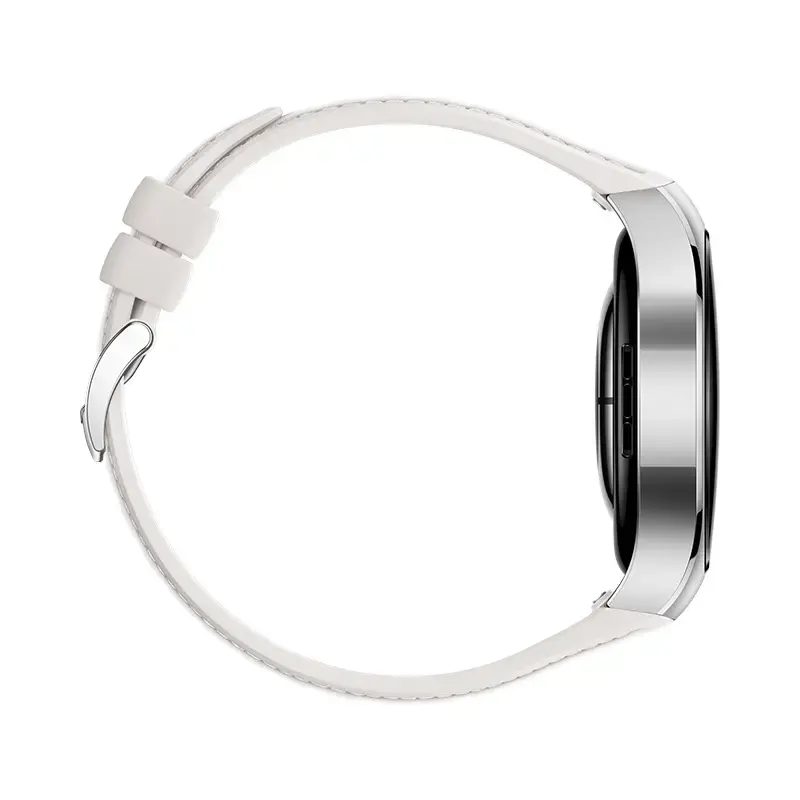 Smartwatch HUAWEI WATCH 5 — caixa redonda de aço inoxidável de 42 mm, 1,38 polegadas AMOLED, GPS, Bluetooth, bateria de 540 mAh, caixa bege com bracelete branca