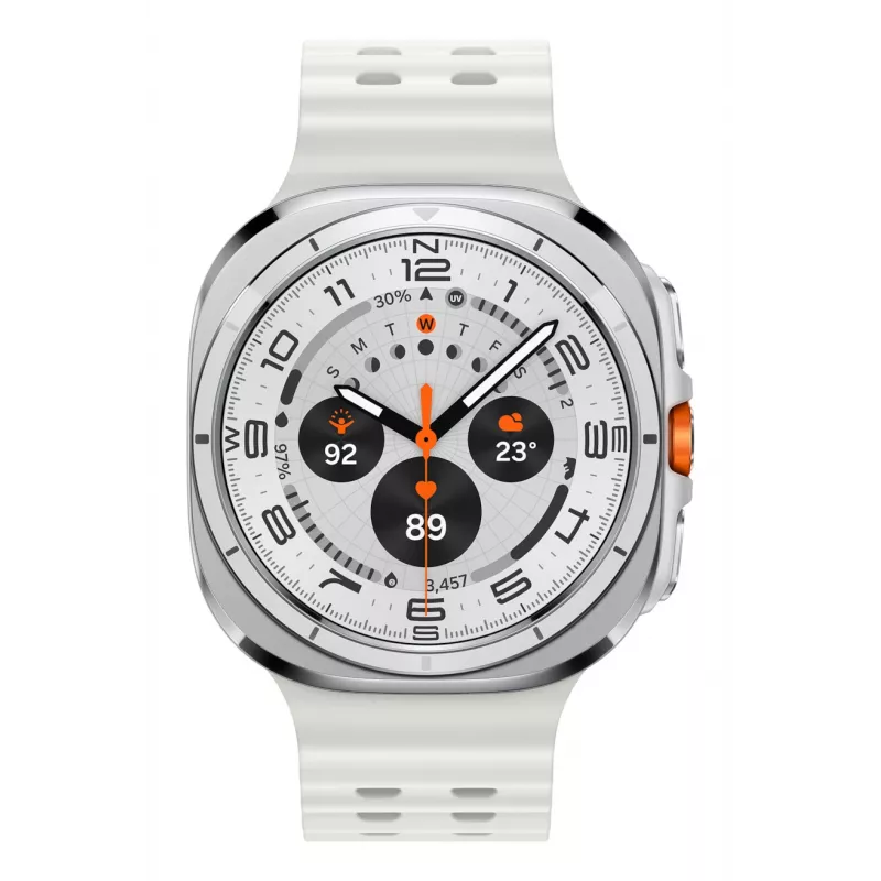 Samsung Galaxy Watch Ultra (2025) SM-L705 smartwatch LTE, 47 mm, ecrã tátil AMOLED de 3,81 cm (1,5 polegadas) 480 x 480, 64 GB, Wi-Fi, GPS, branco titânio