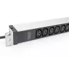 DIGITUS 1U alumínio PDU para montagem em rack 12x C13 16A 230VAC 50/60Hz ficha de contacto de proteção
