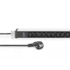 DIGITUS 1U alumínio PDU para montagem em rack 12x C13 16A 230VAC 50/60Hz ficha de contacto de proteção
