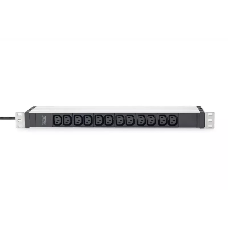 DIGITUS 1U alumínio PDU para montagem em rack 12x C13 16A 230VAC 50/60Hz ficha de contacto de proteção