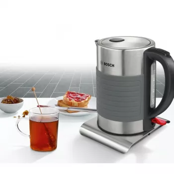 Chaleira elétrica Bosch TWK7S05 1,7 L 2200 W preto, cinzento