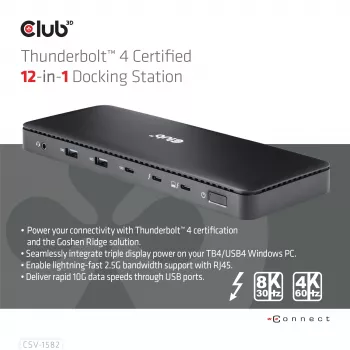 Docking station CLUB3D Thunderbolt™ 4 Certified 12-in-1