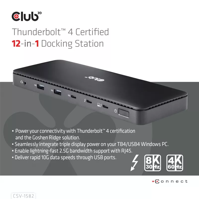 Docking station CLUB3D Thunderbolt™ 4 Certified 12-in-1