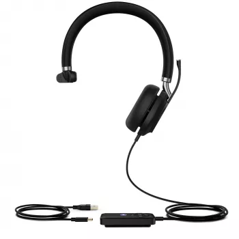 Headset com fios Yealink UH38 Mono Teams -W/O BAT USB-C-USB