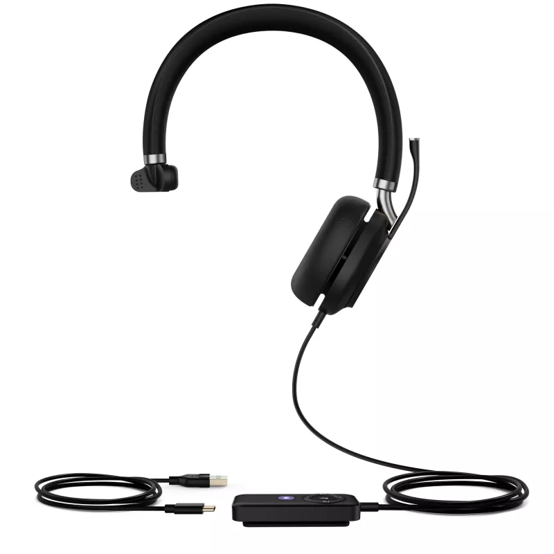Headset com fios Yealink UH38 Mono Teams -W/O BAT USB-C-USB