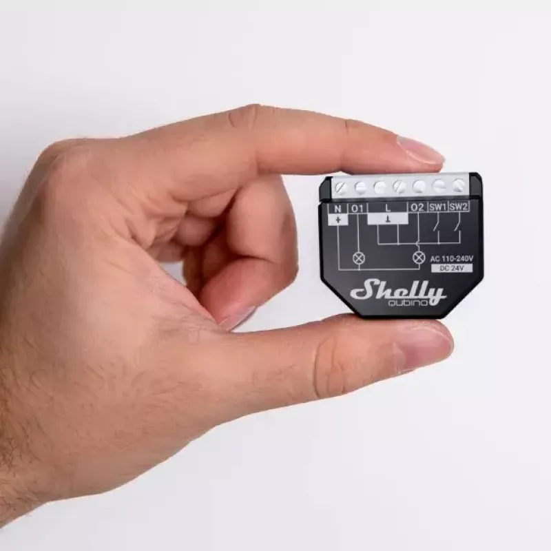 Interruptor inteligente Shelly WAVE 2PM preto (Shelly) — sem fios Z-Wave, 16 A, 110–240 V, 868,4 MHz