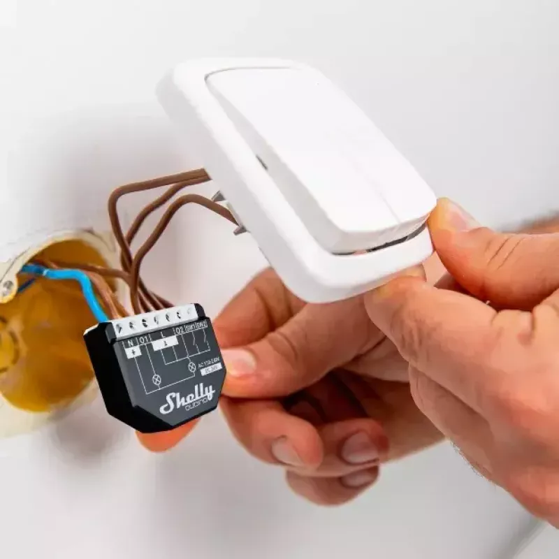 Interruptor inteligente Shelly WAVE 2PM preto (Shelly) — sem fios Z-Wave, 16 A, 110–240 V, 868,4 MHz