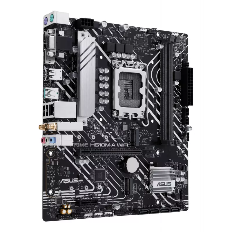 Motherboard ASUS PRIME H610M-A WIFI, Intel H610, LGA 1700, micro ATX, DDR5, 2x DIMM, Wi-Fi 5, Bluetooth, Gigabit LAN, áudio HD 7.1
