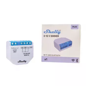 Dimmer Shelly Plus 0-10V de encastrar azul-cinzento controlo sem fios 110-240V