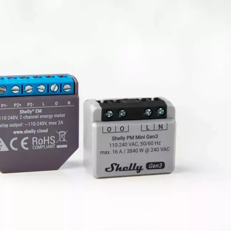 Interruptor inteligente Shelly PM Mini Gen3 sem fios 110-240V 1,2W