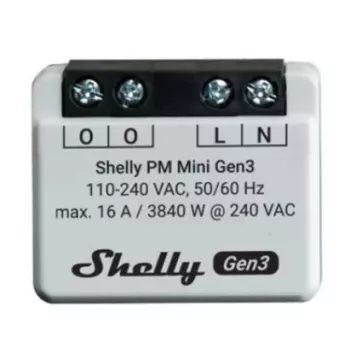 Interruptor inteligente Shelly PM Mini Gen3 sem fios 110-240V 1,2W