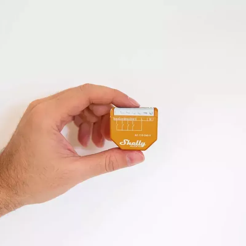Interruptor inteligente Shelly Qubino Wave i4 — controlador de cenas sem fios 110–240 V, 16 A, 50/60 Hz, laranja