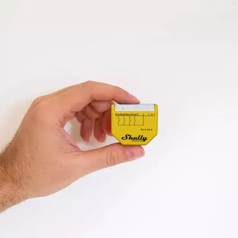 Interruptor inteligente Shelly Qubino Wave i4 DC amarelo sem fios 5-24V
