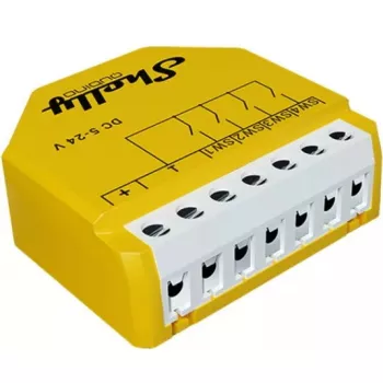 Interruptor inteligente Shelly Qubino Wave i4 DC amarelo sem fios 5-24V