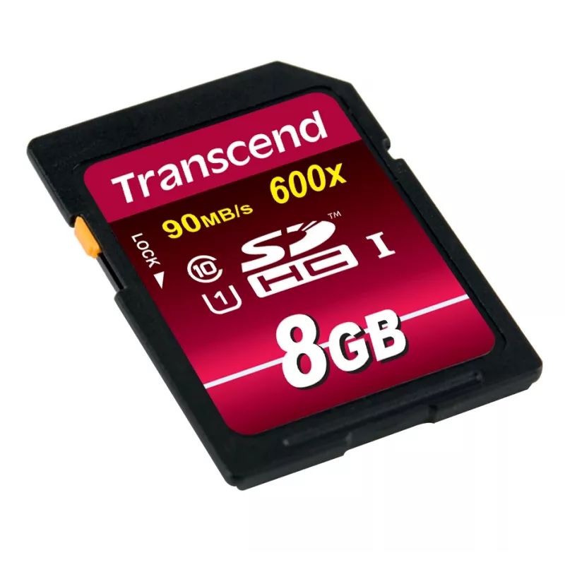 Memória flash Transcend 8 GB SDHC Class 10 UHS-I 600x TS8GSDHC10U1