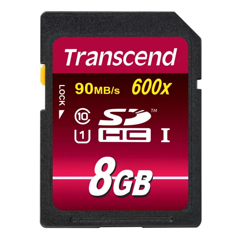 Memória flash Transcend 8 GB SDHC Class 10 UHS-I 600x TS8GSDHC10U1