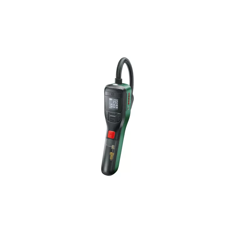 Bomba de ar elétrica Bosch 0.603.947.000 — portátil, recarregável, 10 bar (150–150 psi), 3000 mAh, USB‑C, 10 l/min, com mangueira e acessórios
