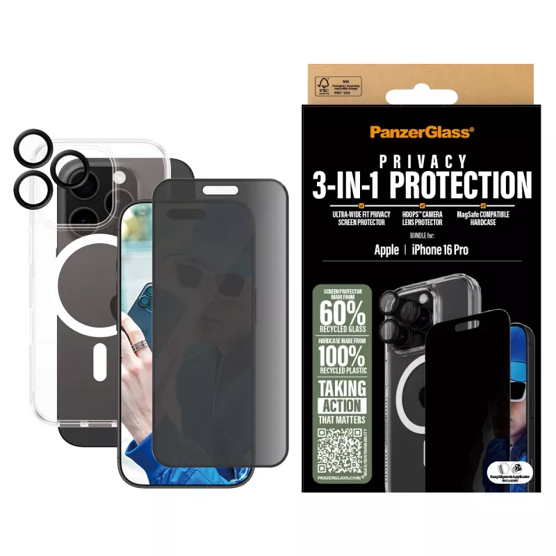 PanzerGlass 3-in-1 Privacy Protection Bundle iPhone '24 6,3