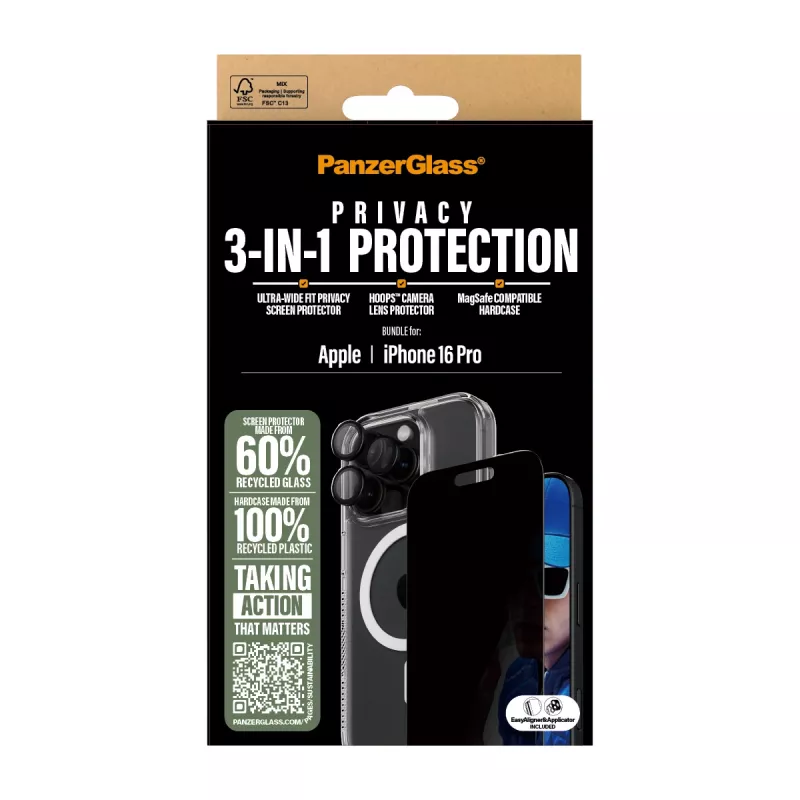 PanzerGlass 3-in-1 Privacy Protection Bundle iPhone '24 6,3