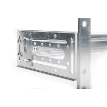 Suporte para calha DIN DIGITUS, 4U, 178 x 483 x 223 mm, zincado, incl. calha DIN, profundidade e altura variáveis