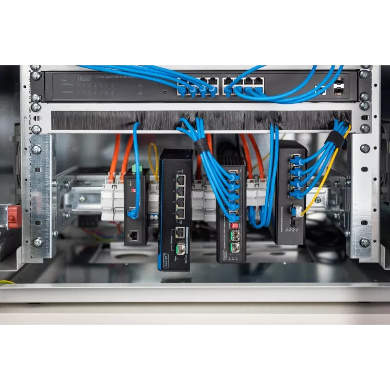 Suporte para calha DIN DIGITUS, 4U, 178 x 483 x 223 mm, zincado, incl. calha DIN, profundidade e altura variáveis