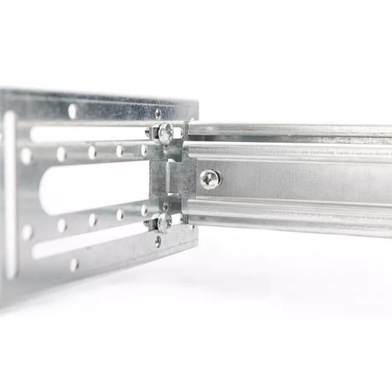 Suporte para calha DIN DIGITUS, 4U, 178 x 483 x 223 mm, zincado, incl. calha DIN, profundidade e altura variáveis