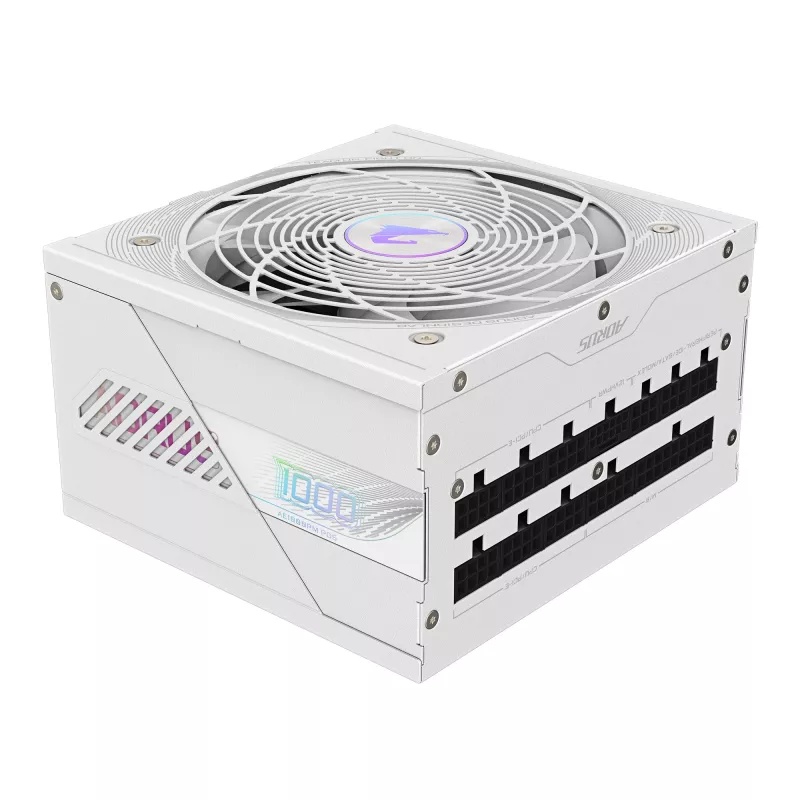 Fonte de alimentação GIGABYTE AORUS ELITE P1000W ATX 3.1 1000W 80 PLUS Platinum totalmente modular branco, 6x (6+2) PCIe, 8 SATA