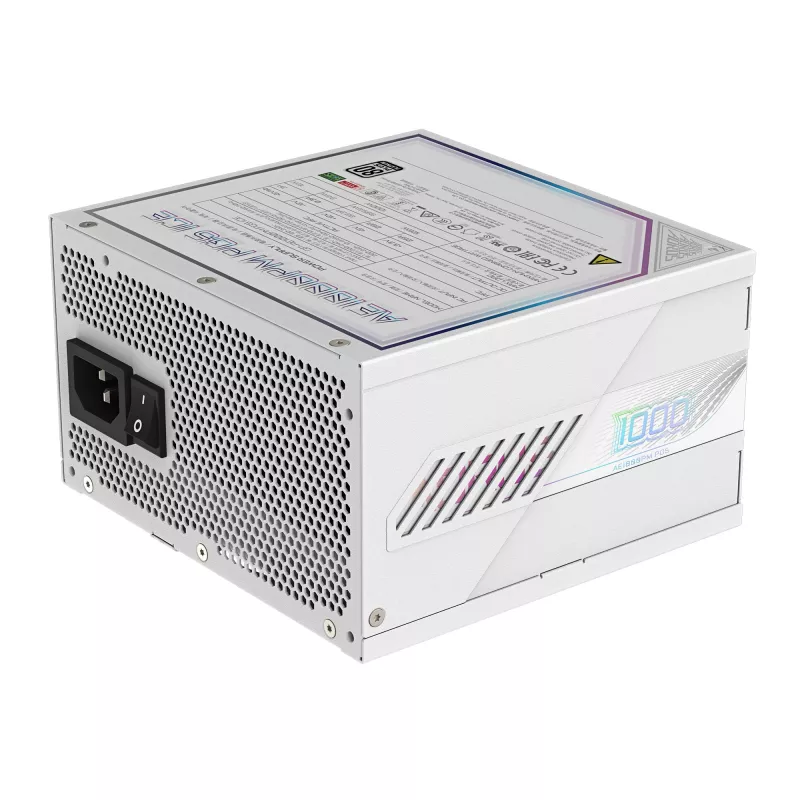 Fonte de alimentação GIGABYTE AORUS ELITE P1000W ATX 3.1 1000W 80 PLUS Platinum totalmente modular branco, 6x (6+2) PCIe, 8 SATA