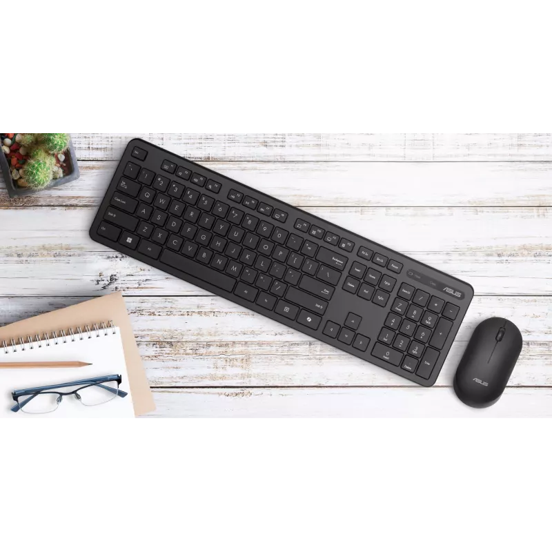 Teclado e rato ASUS CW100 Universal RF sem fios + USB preto