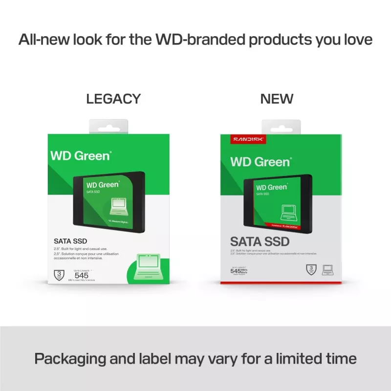 SSD WESTERN DIGITAL - WD Green - 500GB - SATA 6Gb/s - caixa de 2,5 inch/7 mm