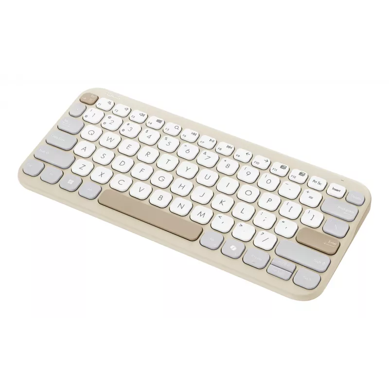 Teclado ASUS Marshmallow KW100 Sem fios Bluetooth QWERTZ bege cinzento branco
