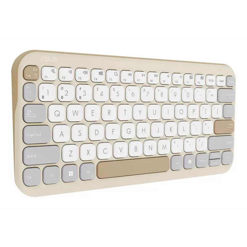 Teclado ASUS Marshmallow KW100 Sem fios Bluetooth QWERTZ bege cinzento branco
