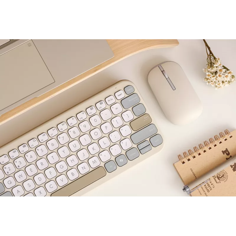 Teclado ASUS Marshmallow KW100 Sem fios Bluetooth QWERTZ bege cinzento branco