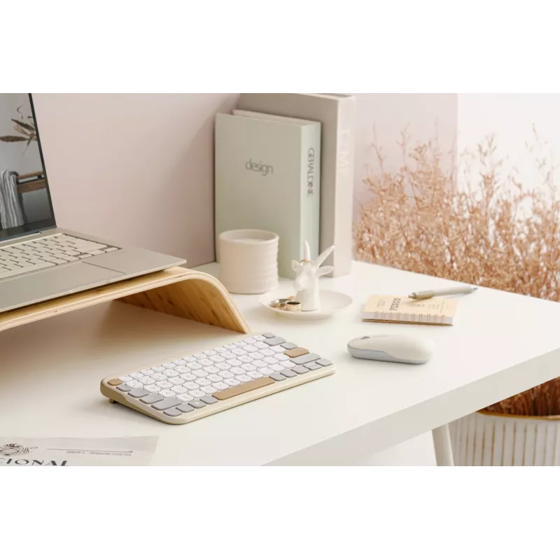 Teclado ASUS Marshmallow KW100 Sem fios Bluetooth QWERTZ bege cinzento branco