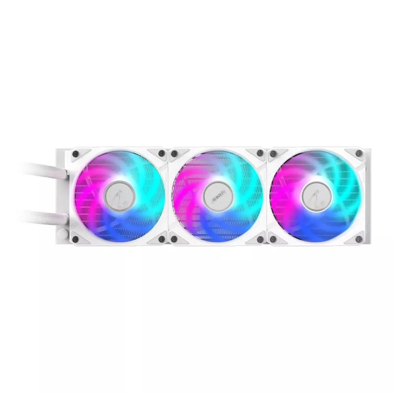 Arrefecedor líquido de CPU GIGABYTE AORUS WATERFORCE II 360 ICE AIO - 3 ventoinhas ARGB de 120 mm, mecanismo de bloqueio deslizante, DAISY-CHAIN, compatível com Intel LGA 1851 e AMD AM5