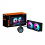 Arrefecedor líquido de CPU GIGABYTE AORUS WATERFORCE II 240 AIO – 2 ventoinhas ARGB de 120 mm, mecanismo de bloqueio deslizante, DAISY-CHAIN, compatível com Intel LGA 1851 e AMD AM5